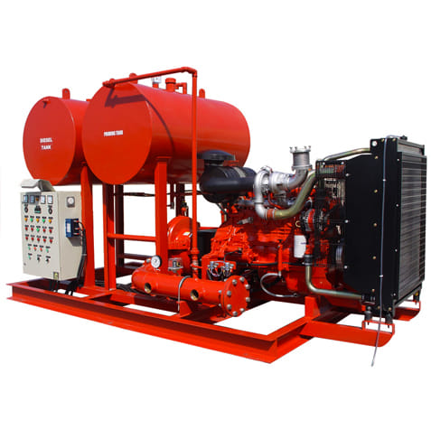 Dedicated fire pumps and tanks