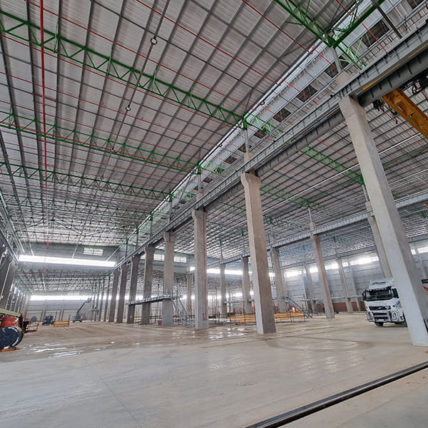 Warehouse sprinkler installation progress