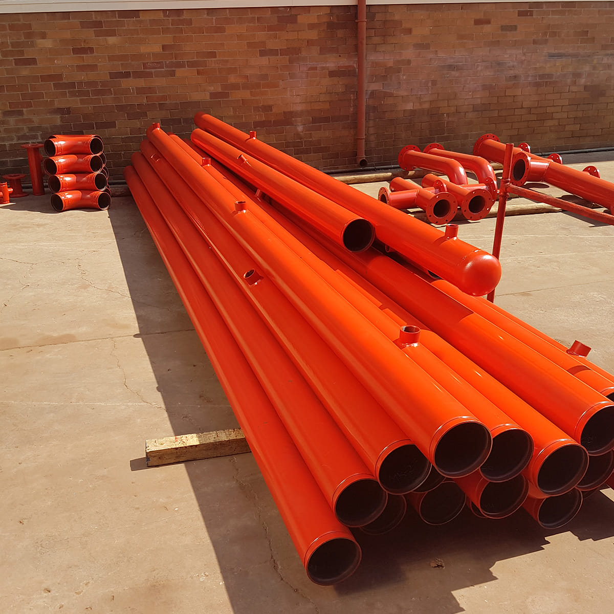 Warehouse overhead sprinkler installation